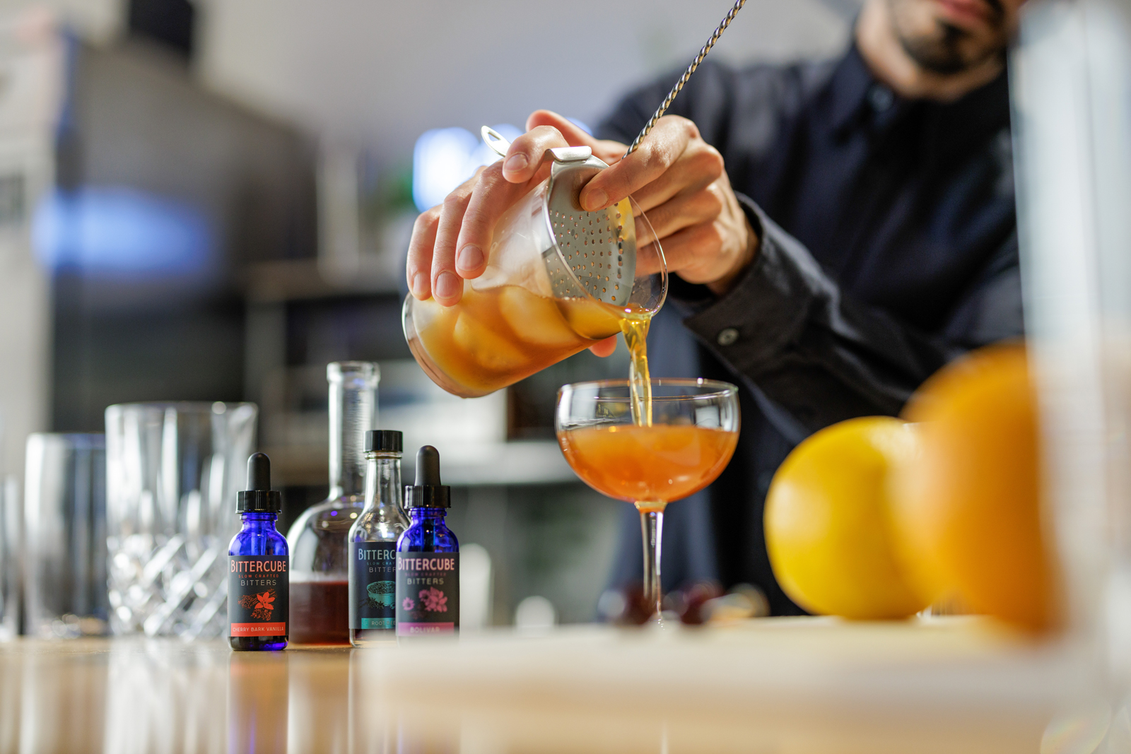 A cocktail made with Bittercube Bitters